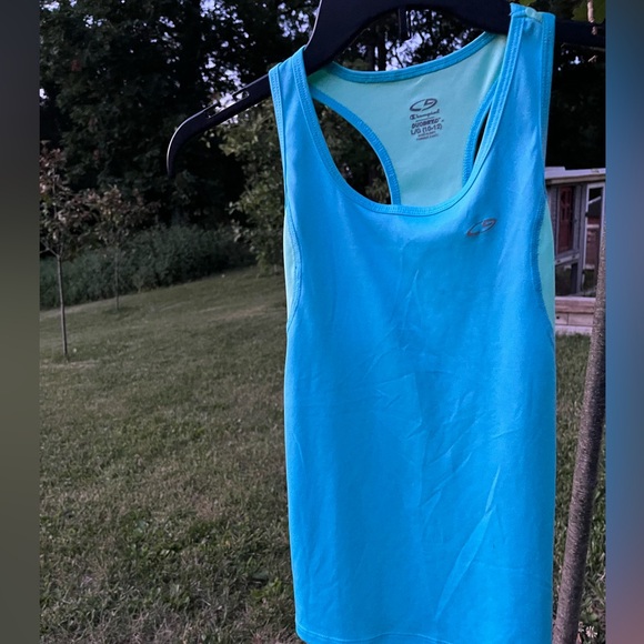 Champion Girls 10/12 Blue-Green/Aqua Athletic Racerback Tank - Picture 5 of 9